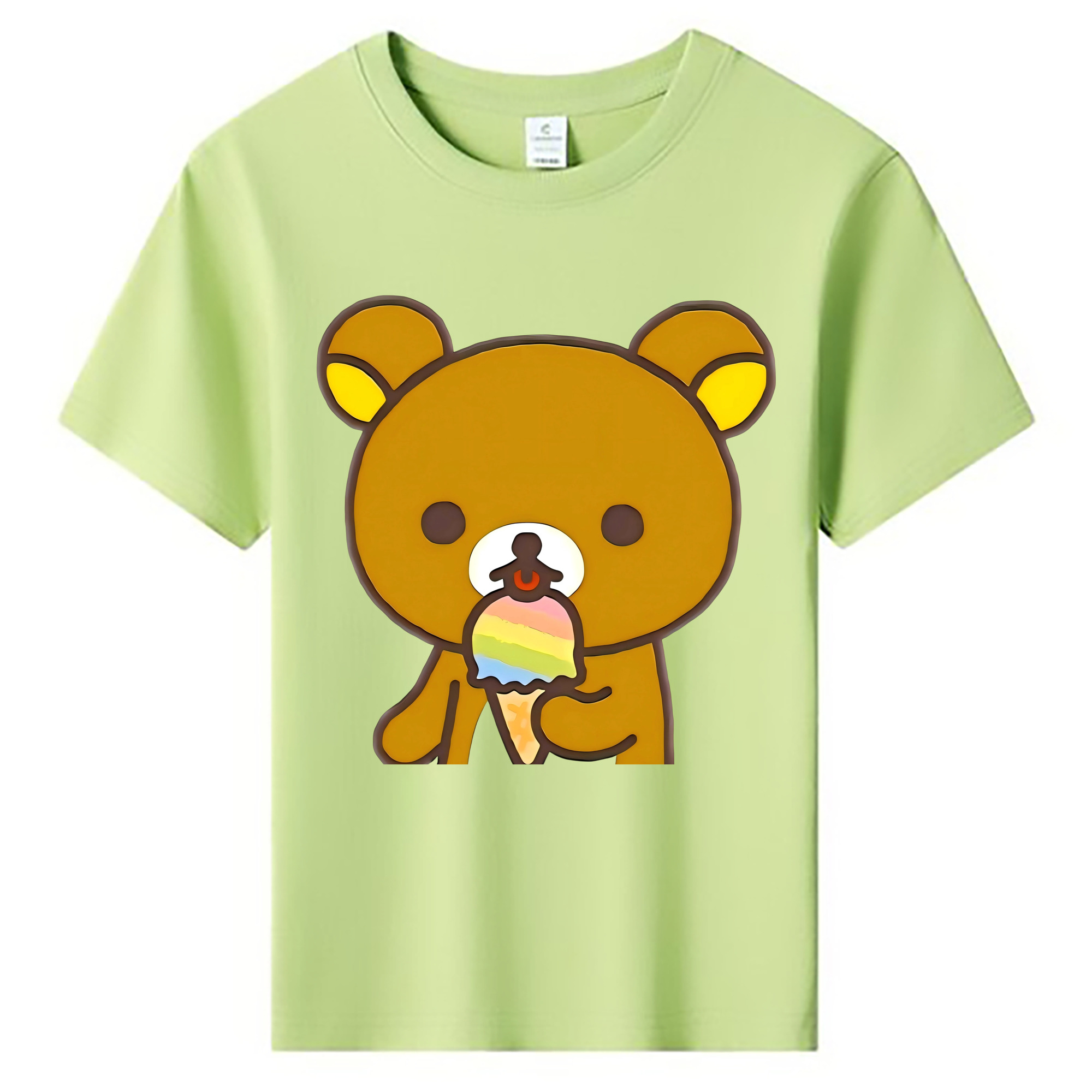 （画像用） リラックマ リラックマ キイロイトリ Rilakkuma Korilakkuma Kiiroitori 綿100％キッズTシャツ（フロントプリント）